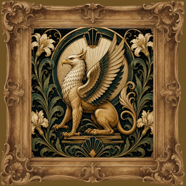 ART DECO WEISSER GREIF KERAMIKFLIESE (Von Creator hochgeladen)