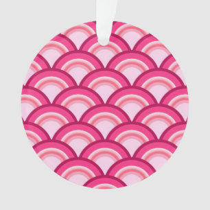 Art-Deco-Wellenmuster - Fuchsia und Korallen Ornament