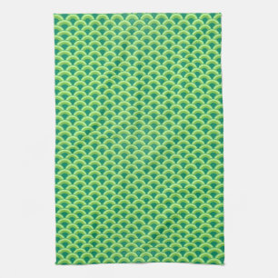 Art Deco Wellenmuster - jade Grün Handtuch