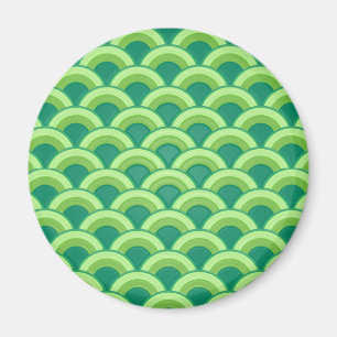 Art Deco Wellenmuster - Jade grün Magnet