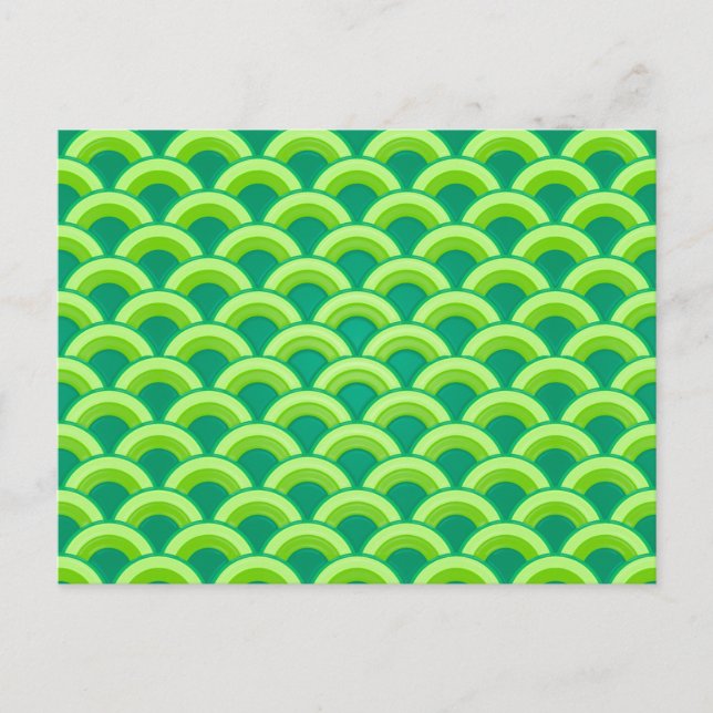 Art Deco Wellenmuster - Jade grün Postkarte (Vorderseite)
