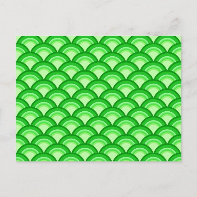 Art Deco Wellenmuster - Jade grün Postkarte (Vorderseite)