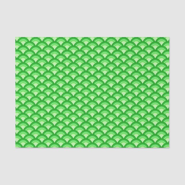 Art Deco Wellenmuster - Jade grün Seidenpapier (Vorderseite)
