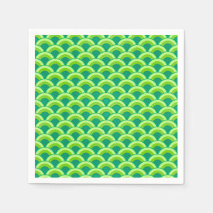 Art Deco Wellenmuster - jade Grün Serviette