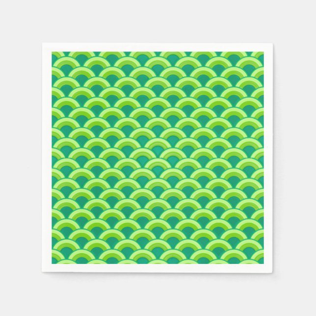 Art Deco Wellenmuster - Jade grün Serviette (Vorderseite)