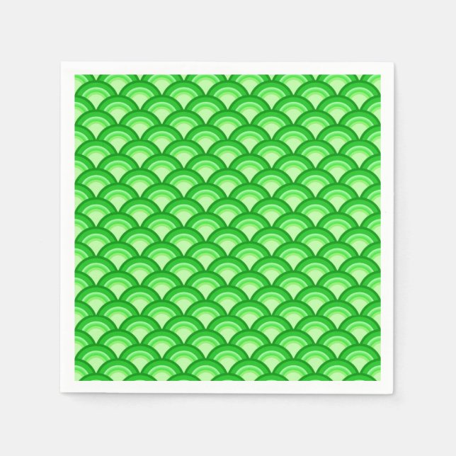 Art Deco Wellenmuster - Jade grün Serviette (Vorderseite)