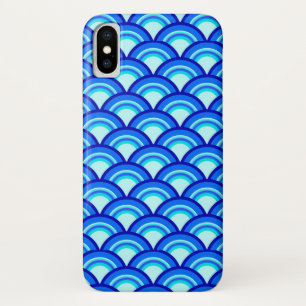 Art Deco Wellenmuster - Kobalt und Himmel blau Case-Mate iPhone Hülle