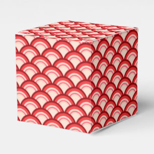 Art Deco Wellenmuster - Korallenrot und Rosa Geschenkschachtel