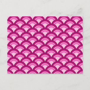 Art Deco Wellenmuster - Magenta und Pink Postkarte