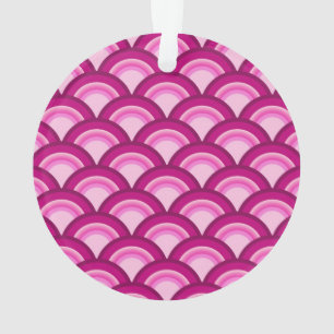 Art Deco Wellenmuster - Magenta und Rosa Ornament