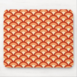 Art-Deco-Wellenmuster - Mandarine orange Mousepad