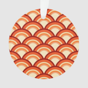 Art-Deco-Wellenmuster - Mandarine orange Ornament