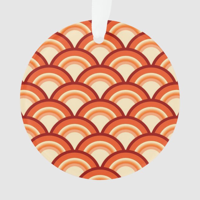 Art-Deco-Wellenmuster - Mandarine orange Ornament (Vorderseite)