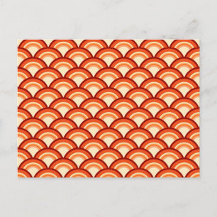 Art-Deco-Wellenmuster - Mandarine orange Postkarte