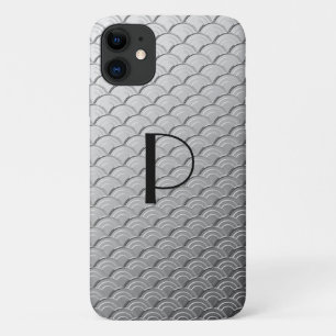 Art-Deco-Wellenmuster - Metallisches silbernes Cas Case-Mate iPhone Hülle