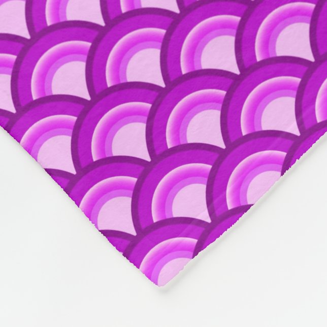 Art-Deco-Wellenmuster - Orchideenfarben Fleecedecke (Ecke)