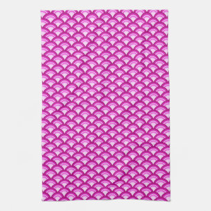 Art-Deco-Wellenmuster - Orchideenfarben Handtuch