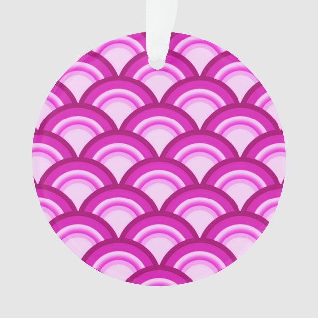 Art-Deco-Wellenmuster - Orchideenfarben Ornament (Vorderseite)
