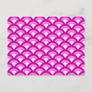 Art-Deco-Wellenmuster - Orchideenfarben Postkarte