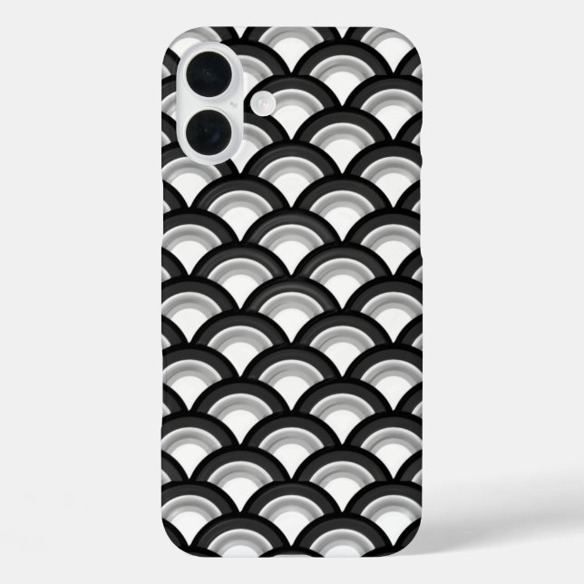 Art-Deco-Wellenmuster - Schwarzweiß Case-Mate iPhone Hülle (Rückseite)