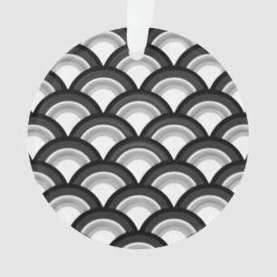 Art-Deco-Wellenmuster - Schwarzweiß Ornament