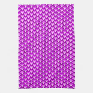 Art Deco-Wellenmuster - violett und orchid Geschirrtuch