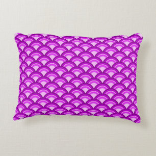 Art Deco-Wellenmuster - violett und orchid Zierkissen