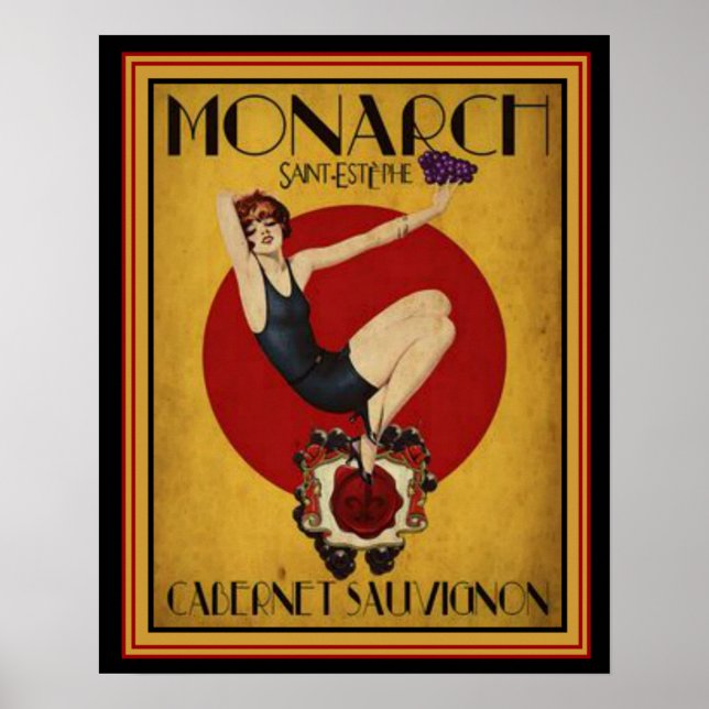 Art Deco Werbung für Monarch Cabernet 16 x 20 Poster (Vorne)