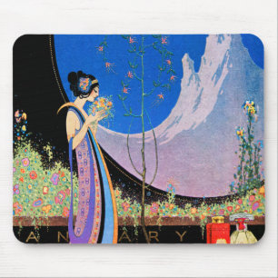 Art Deco Werbung Kunst, Dichtung und Musik Mousepad