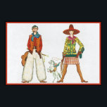 Art Deco Western Couple Poster<br><div class="desc">Anpassbare Art-Deco-Originale,  Gedicht an veränderter Kunst</div>