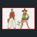 Art Deco Western Couple Poster<br><div class="desc">Anpassbare Art-Deco-Originale, Gedicht an veränderter Kunst</div>
