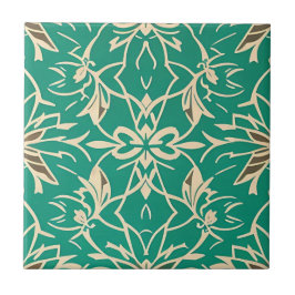 Art Deco Whimsical Floral Tile Fliese