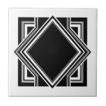 Art Deco White Black Geometric Square Element 05 Fliese<br><div class="desc">Elegante,  knusprige Deko-Stil mit geometrischen quadratischen Element Zierziegel dekorative Keramik Fliesen. Das schlichte Design,  ideal für ein Vintages Interieur im modernen oder künstlerischen Deko.</div>