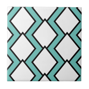 Art Deco White Diamonds Tile 2 Fliese