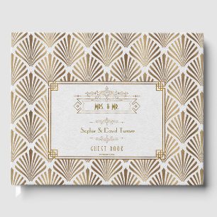 Art Deco White Gatsby 1920er Hochzeit Gästebuch