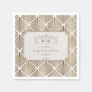 Art Deco White Gatsby 1920er Hochzeit Serviette