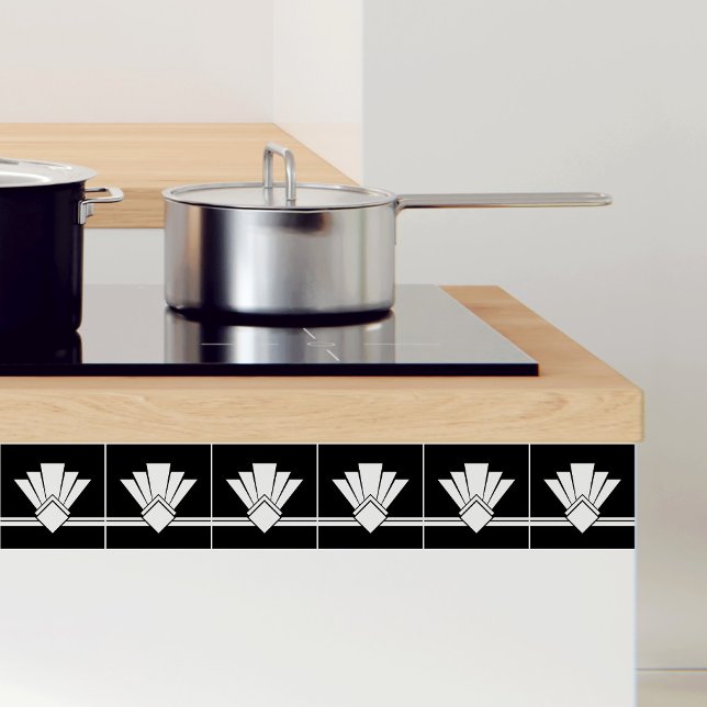 Art Deco White über die geometrische Grenze mit sc Fliese (Von Creator hochgeladen)