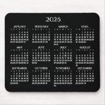 Art Deco White Yearly Calendar 2025