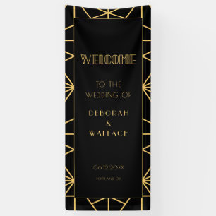 Art Deco Willkommen zur unserer Hochzeit aus den 1 Banner
