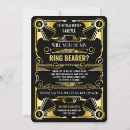 Art Deco wird mein Ringträger Gold und Schwarz sei Einladung