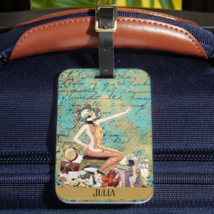Art Deco Woman Personalized Gepäckanhänger