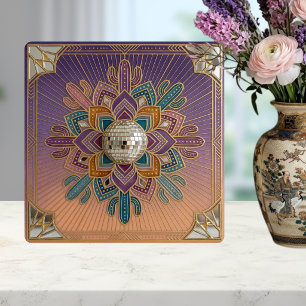 Art Deco Wüsten-Disco-Mandala-Keramikfliese Fliese