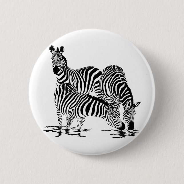 Art Deco Zebra Button (Vorderseite)