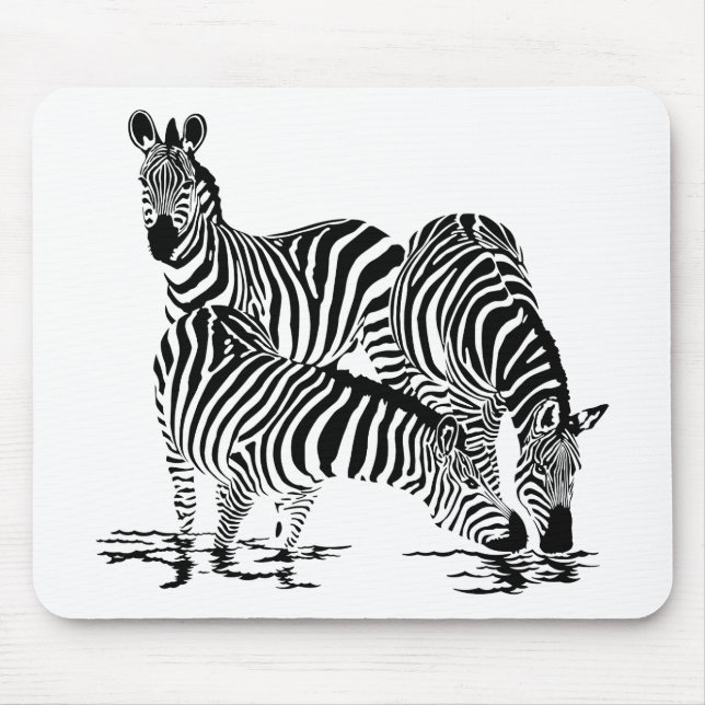 Art Deco Zebra Mousepad (Vorne)