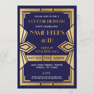 Art Deco zum Geburtstag der 1920er Jahre lädt Gats Einladung