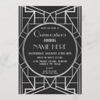 Art Deco zum Geburtstag Quinceanera Gatsby Party d Einladung