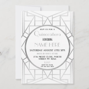 Art Deco zum Geburtstag Quinceanera Gatsby Party d Einladung