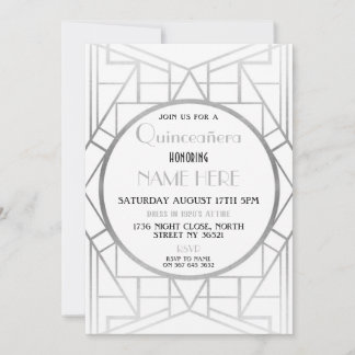 Art Deco zum Geburtstag Quinceanera Gatsby Party d Einladung