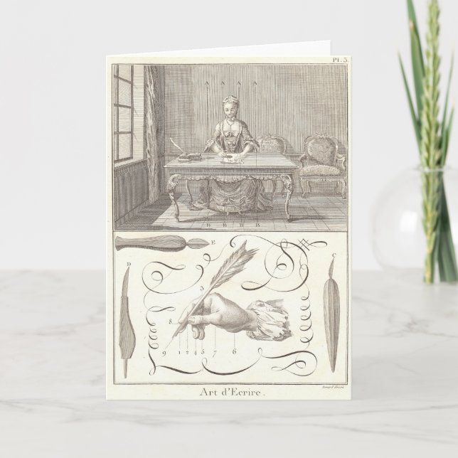 Art d'Ecrire Art of Writing Diderot Enzyklopädie Karte (Vorderseite)