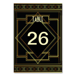 Art Deko Black and Gold große Hochzeit Tischnummer